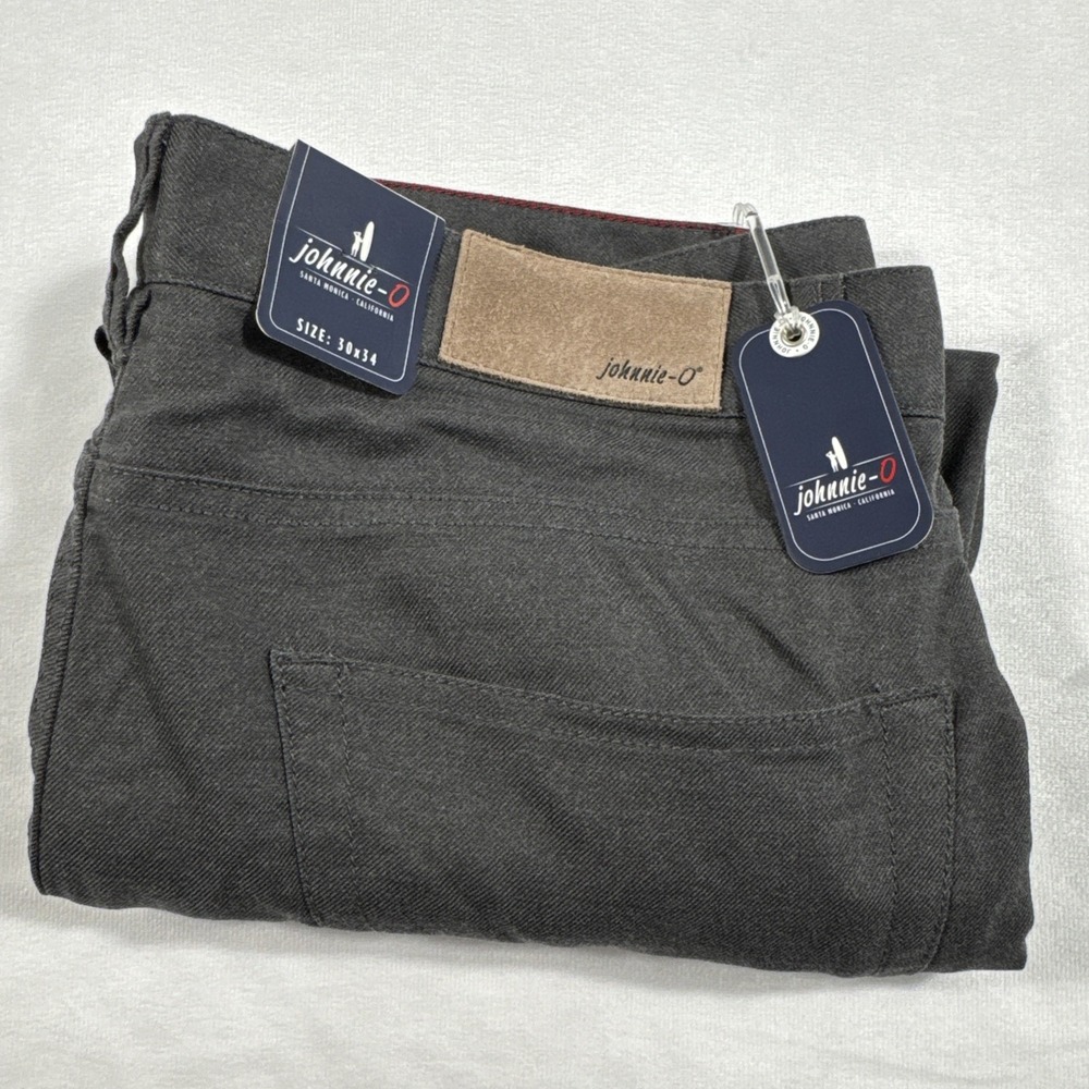 Johnnie O Mens London 5 Pocket Brushed Twilled Flannel Pant Charcoal‎ 30x34 NWT